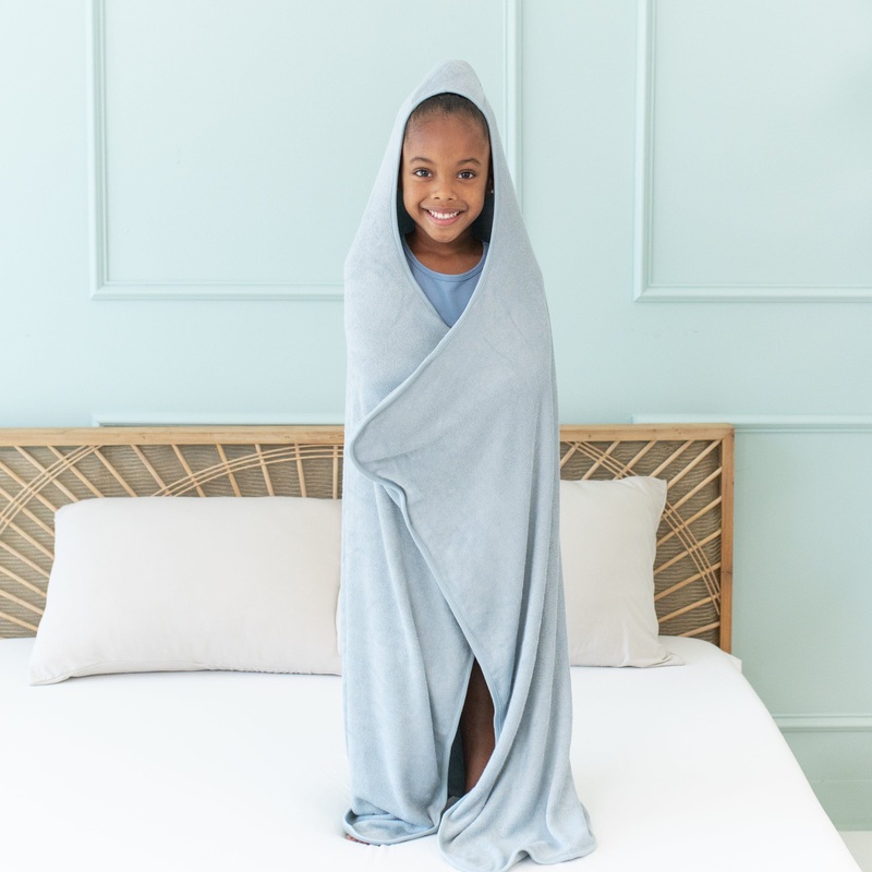 Toddler Hooded Bath Towel in Fog