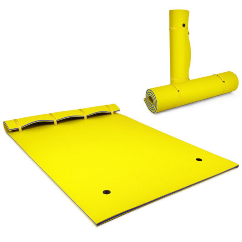 9′ X 6′ 3 Layer Floating Water Pad Foam Mat -Yellow