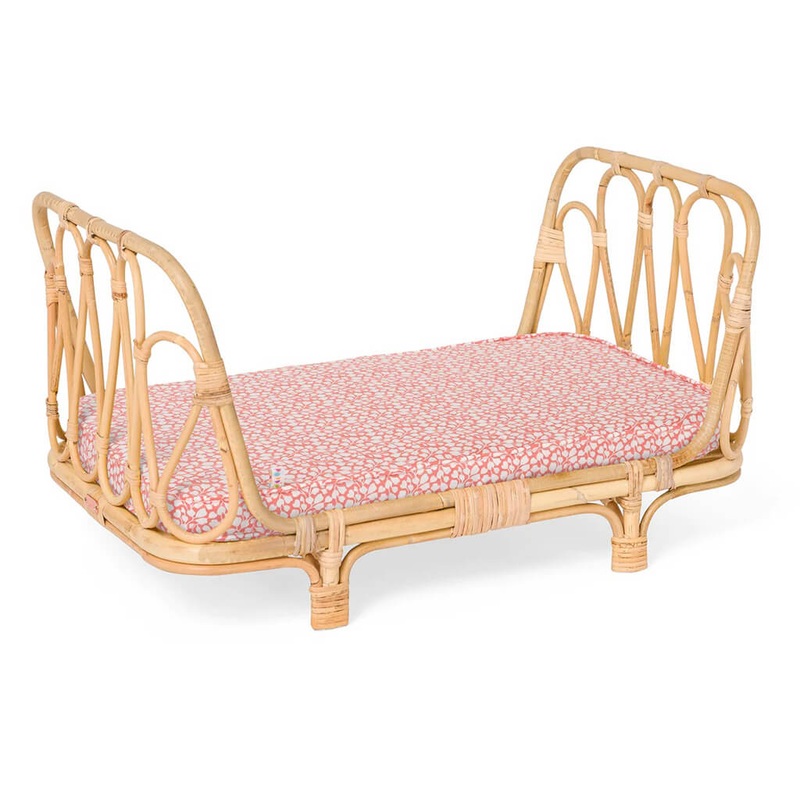 Doll Day Bed Coral Leaves