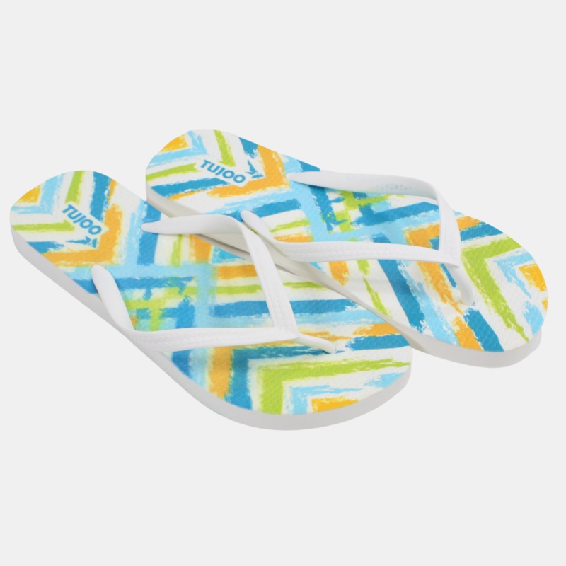 Girls Colorful Rubber Flip-Flops  Toe Post Design
