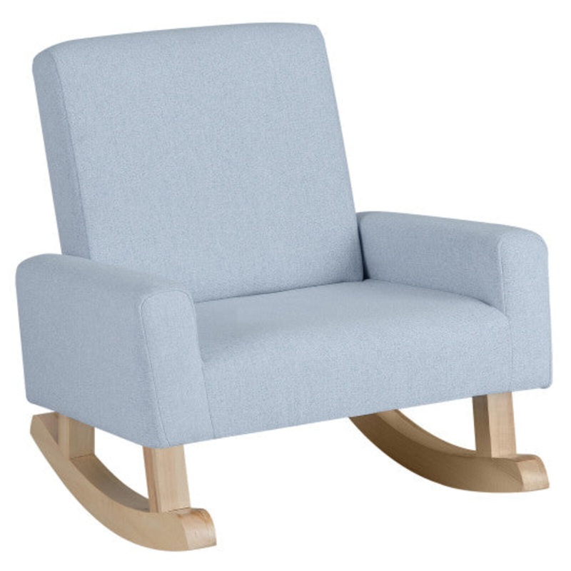 Kids Rocking Chair With Solid Wood Legs-Blue