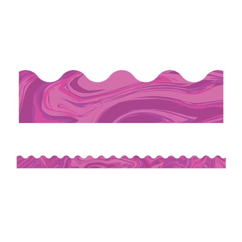 Pink Marble Scalloped Bulletin Board Borders(DISC)
