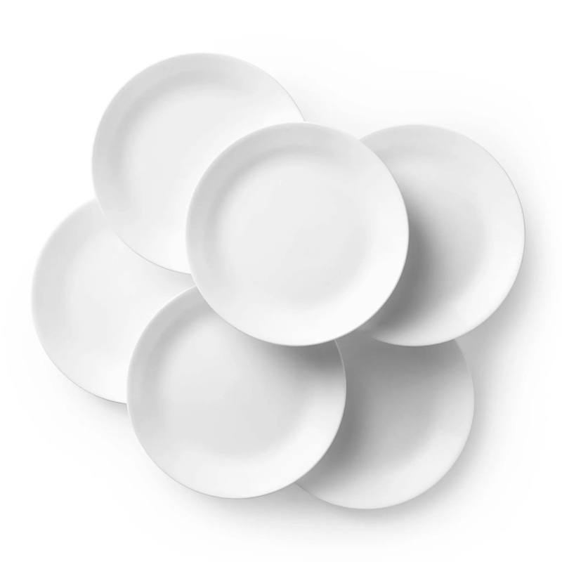 10.3″ 6pk Glass Dinner Plates – White
