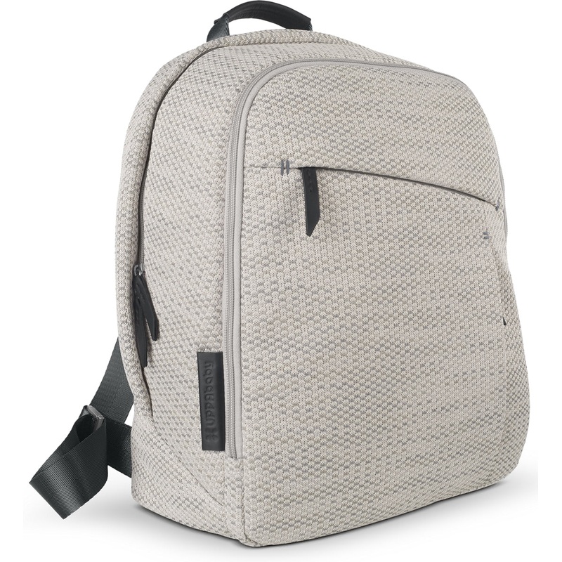 UPPAbaby 2020 Changing Backpack Diaper Bag – Sierra (Dune Knit/Black Leather)