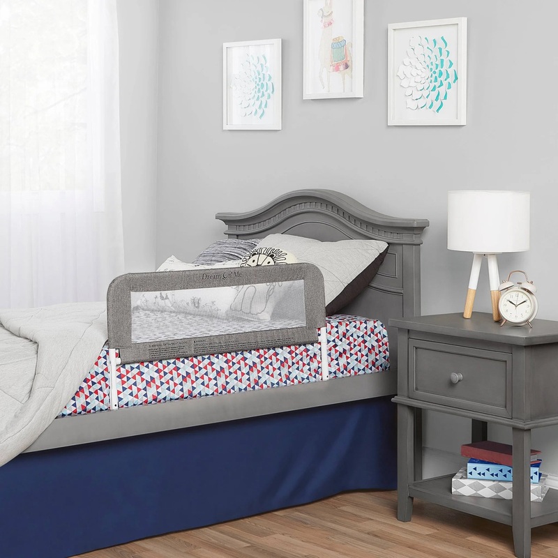3D Linen fabric and Mesh Security Bed Rail – Gray