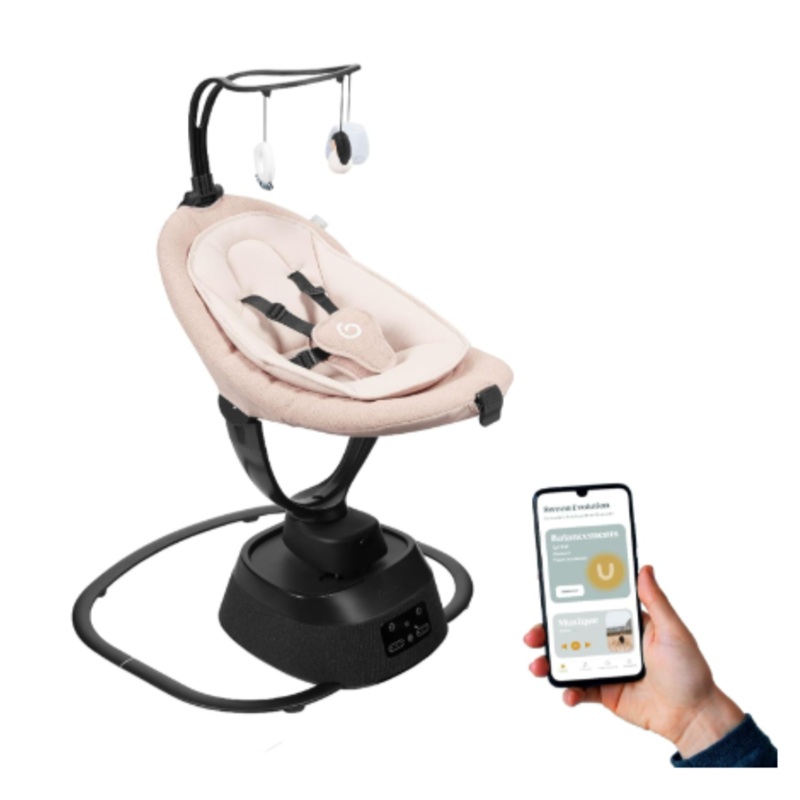 Babymoov Swoon Evolution Smart Baby Swing, Cream/Black