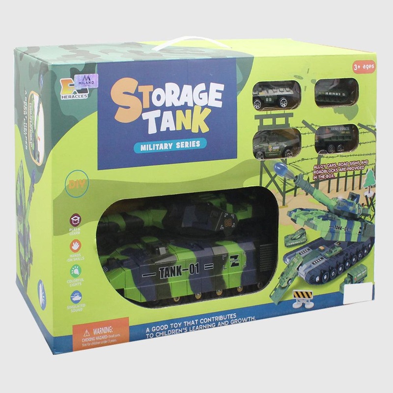 Military Tank Set with 4 carts – Storage Tank
