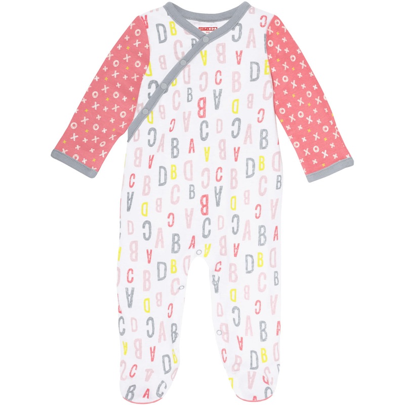 Skip Hop ABC-123 Side Snap Footie – Pink (3 Months)
