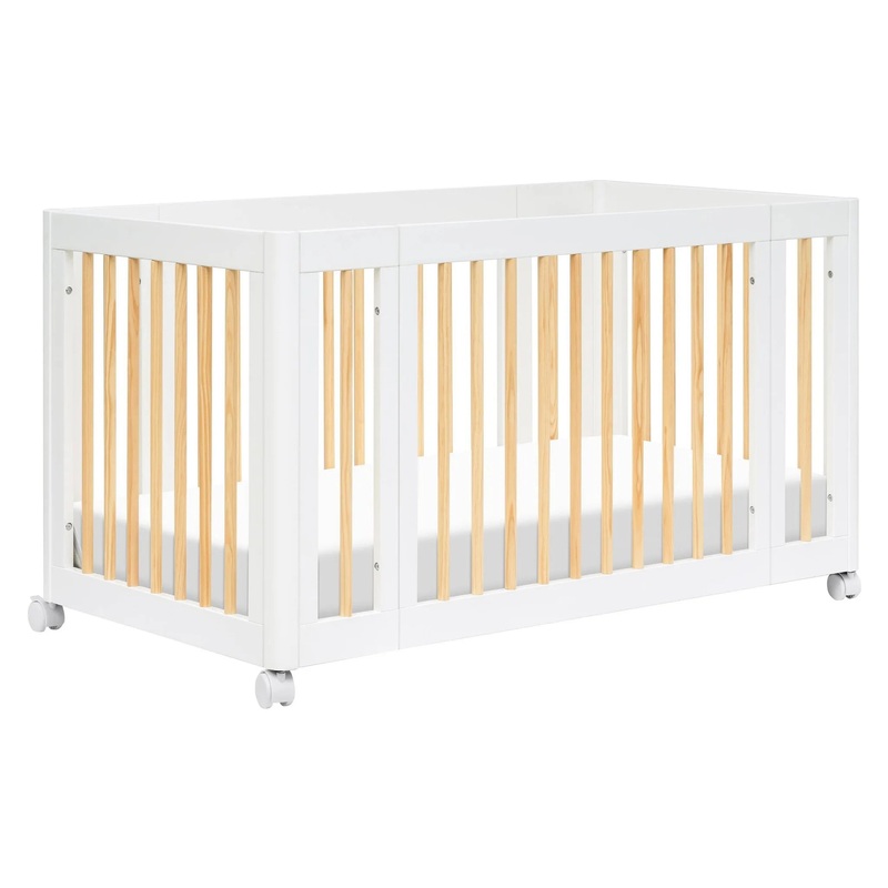Yuzu 8-in-1 Convertible Crib with All-Stages Conversion Kits – White/Natural