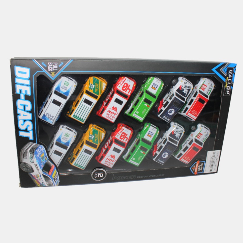 12-Piece Metal Car Set  Durable Mini Die-Cast Vehicles for Kids