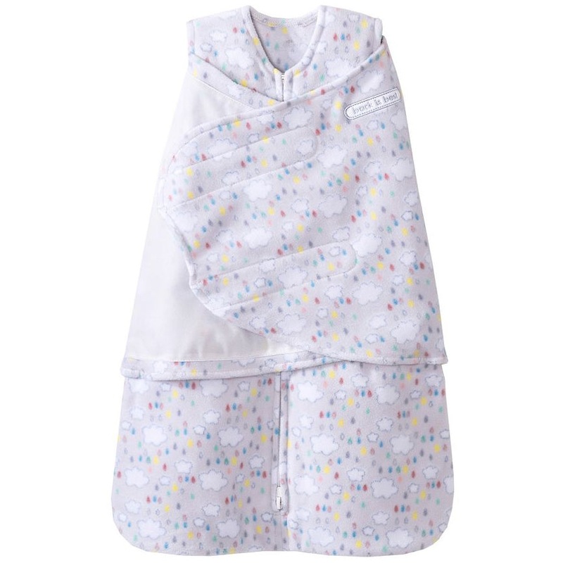 HALO SleepSack Swaddle, Micro-Fleece, Rain Drops, Newborn