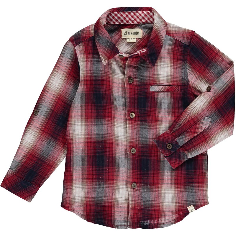 Me & Henry Atwood Shirt – Red/Navy Plaid