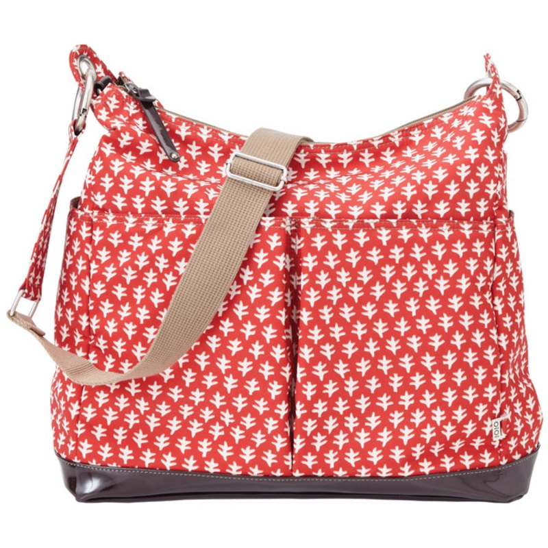 OiOi Poppy Red Mini Geo Hobo Diaper Bag