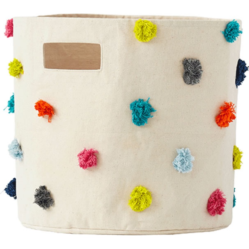 Petit Pehr Storage Bin – Multi Pom Pom