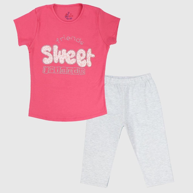“Sweet Friends” Short-Sleeved Pajama