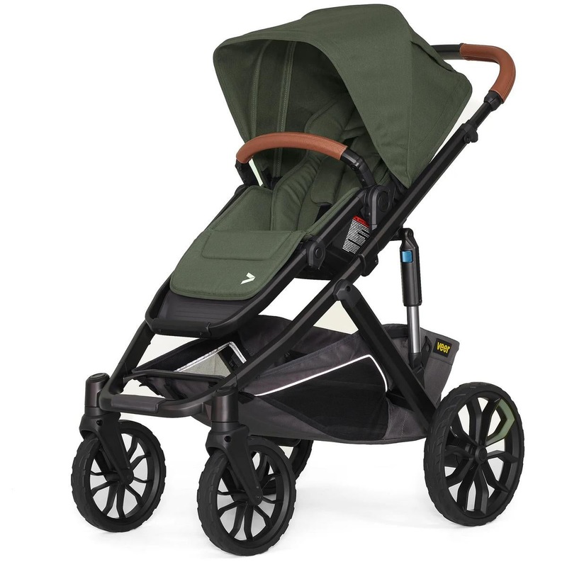 Veer Switch&Roll Luxe Single-to-Double Stroller Bundle with Leather Kit – Green Jasper
