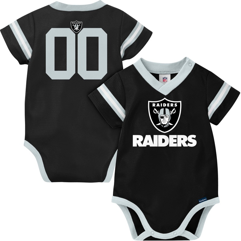 Baby Boys Las Vegas Raiders Jersey Short Sleeve Bodysuit