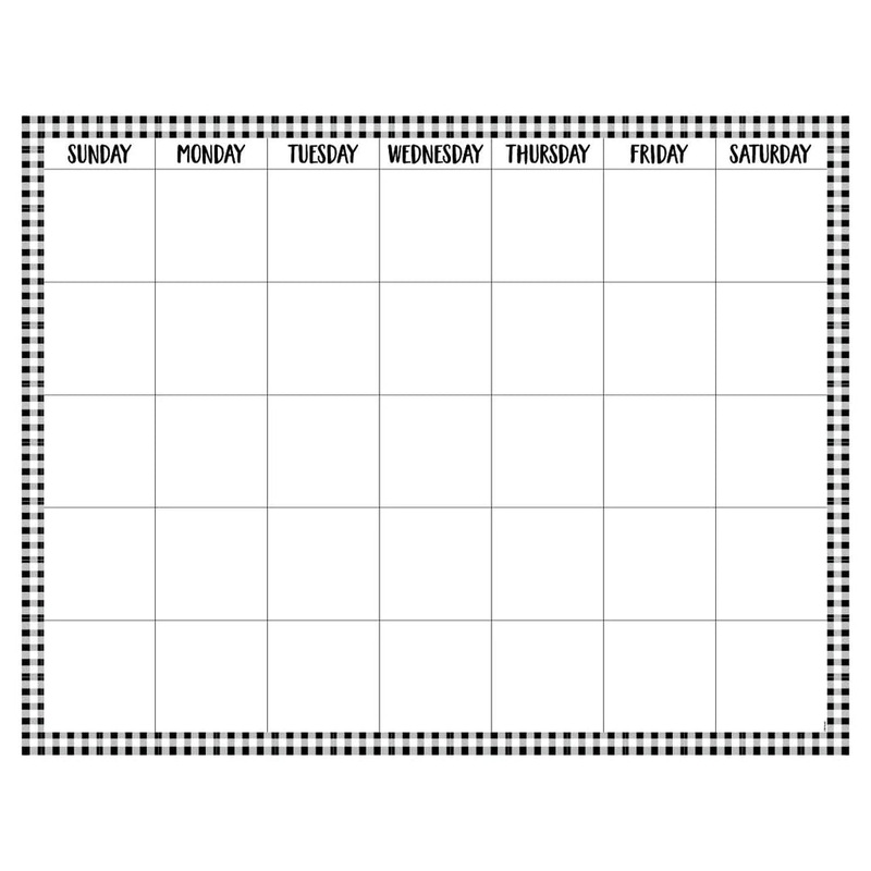 Buffalo Check Calendar Chart