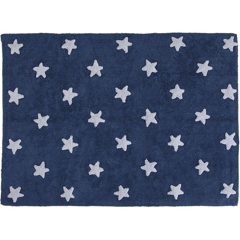 Lorena Canals Stars Rug – Navy (4′ x 5′ 3″)