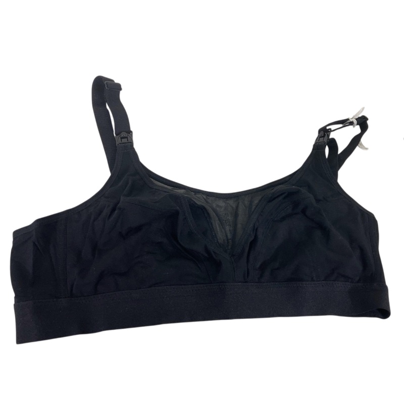 Momcozy Bamboo Ultra-Soft & Cool Breeze Pumping & Nursing Bra, Black, Large