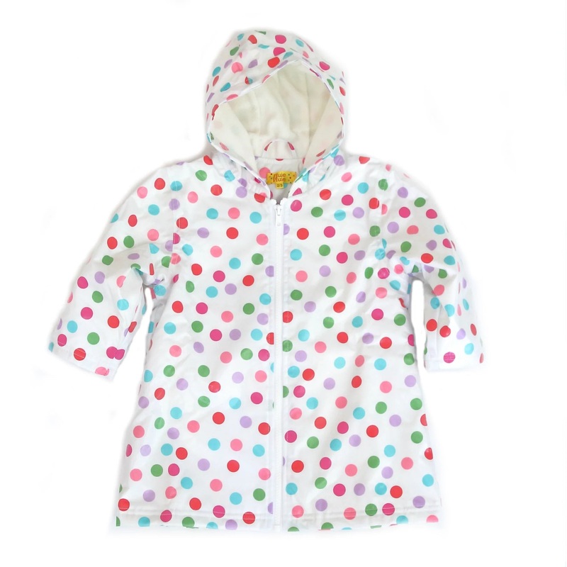 White Polka Dot Rain Coat – With Lining
