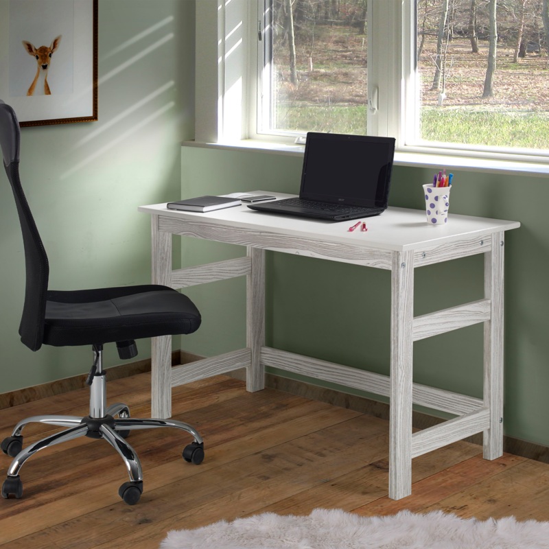 Wood Grain Embossed Desk in Birch