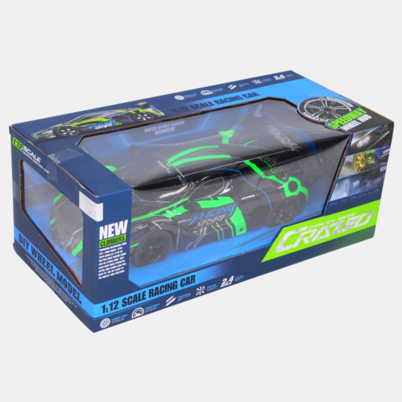 1:12 Scale High-Speed Drift Racing Car  Remote Control Toy for Kids (Green)