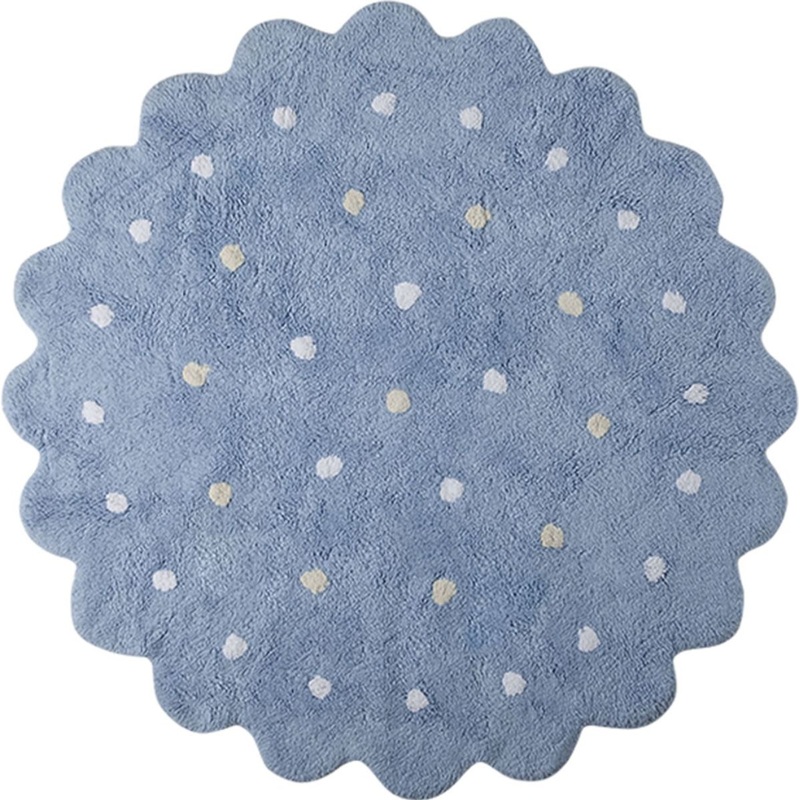 Lorena Canals Round Rug – Little Biscuit – Blue (4′ 8″)