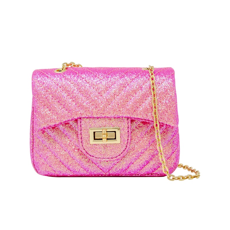 Tiny Treats Classic Glitter Wave Handbag: Hot Pink