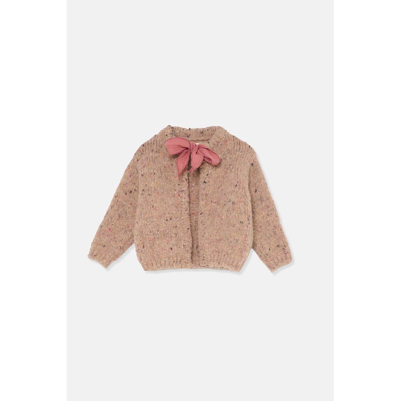 Flecked Tricot Baby Cardigan – Pink