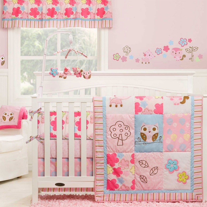 Graco Girl Woodland 4 Piece Crib Bedding Set by KidsLine