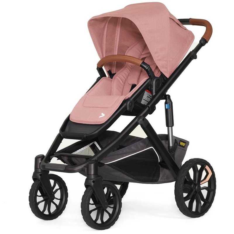 Veer Switch&Roll Luxe Single-to-Double Stroller Bundle with Leather Kit – Rose Quartz