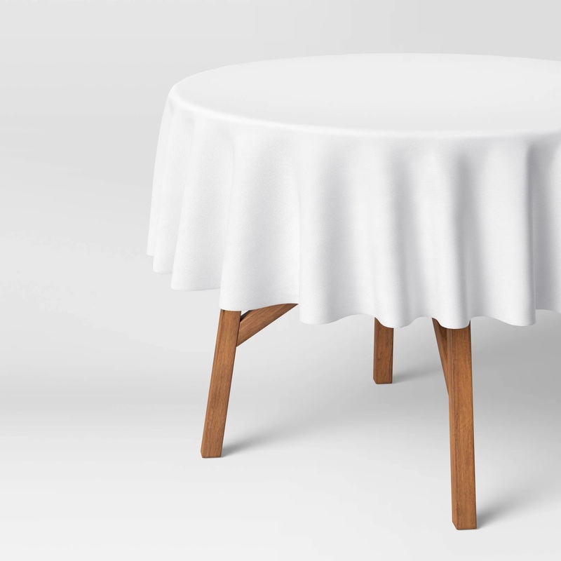 70″ Solid Tablecloth White