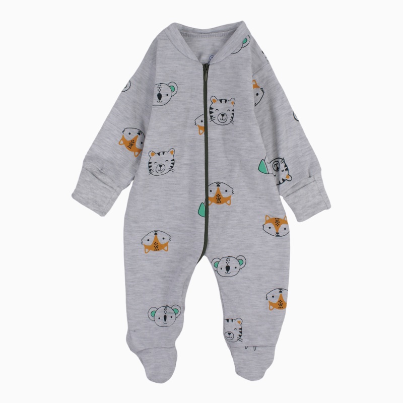 Baby Boys CottonBaby Footie – Wild Animals Design