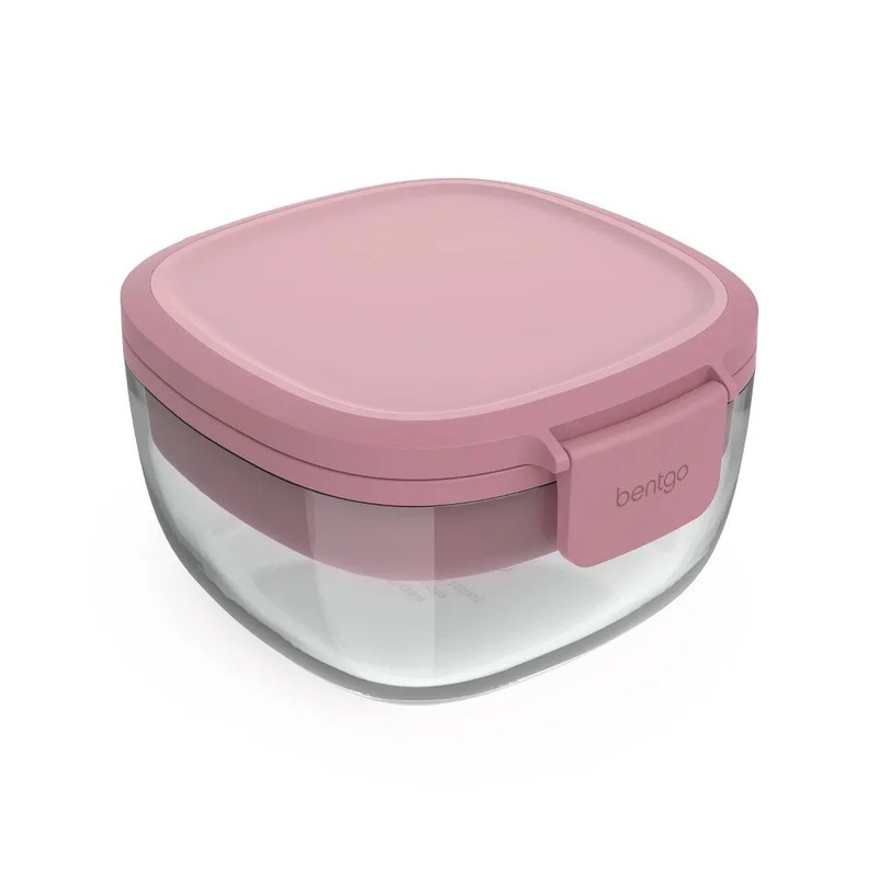 Bentgo Glass Leak-Proof Salad Container – Rose