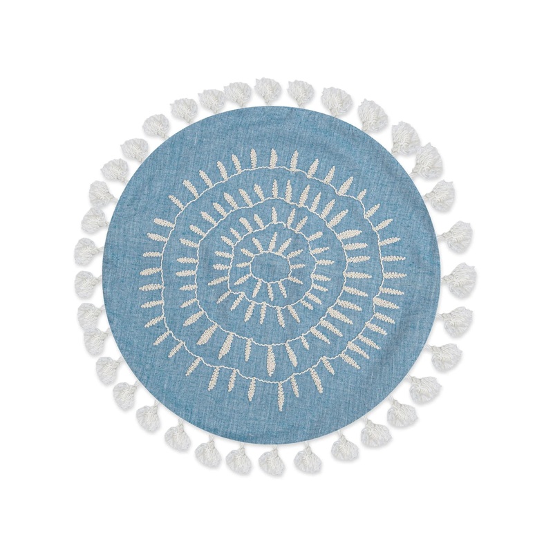 Crane Baby Round Pillow, Caspian