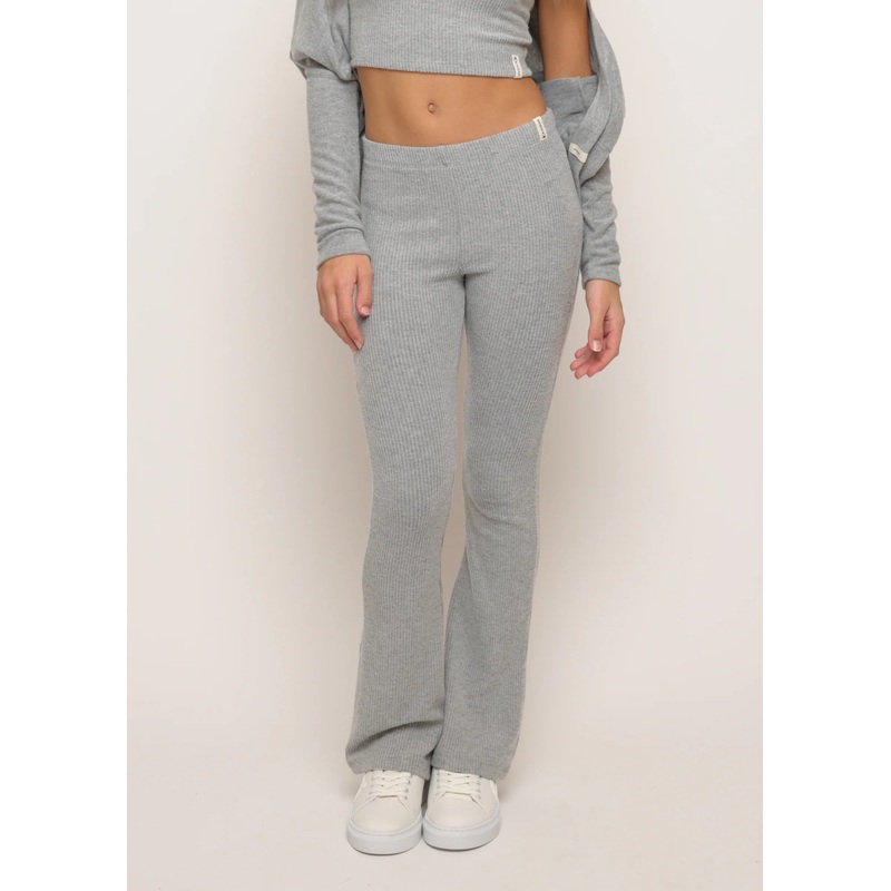 Hacci Ribbed Bell Bottom – Light Heather Grey