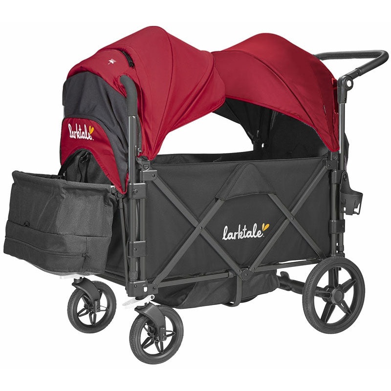 Larktale Caravan (2 Seater) Stroller Wagon Complete Bundle – Byron Black / Barossa Red