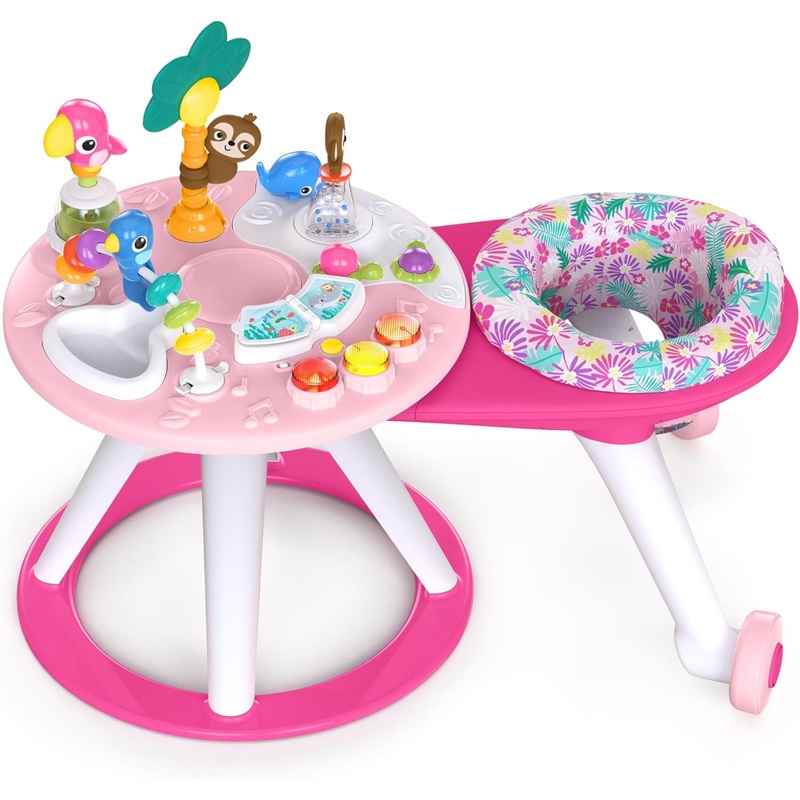 Bright Starts Around We Go 2-In-1 Activity Center, Tropic Coral