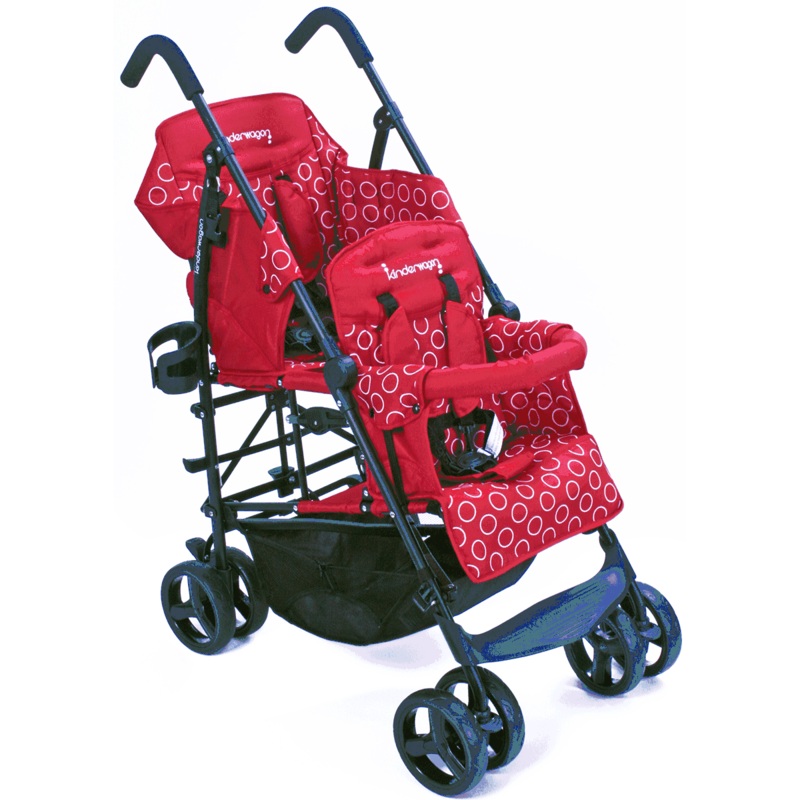Kinderwagon HOP Tandem Double Umbrella Stroller in Red