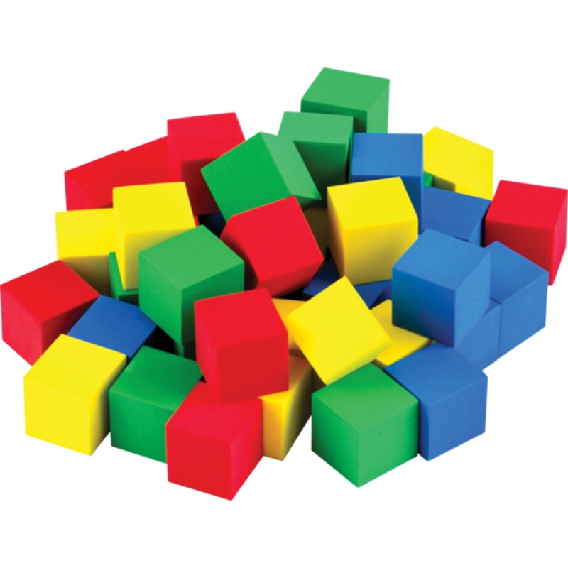 STEM Basics: Multicolor 3/4″ Foam Cubes – 40 Count