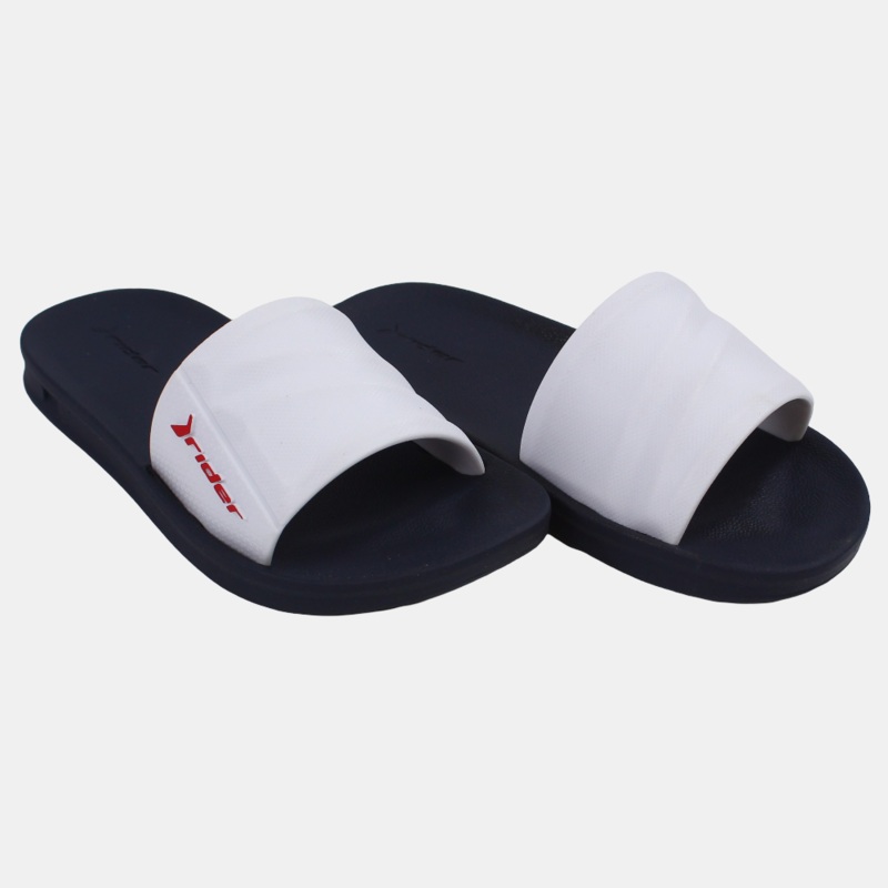 Unisex Rubber Slides – Navy/White