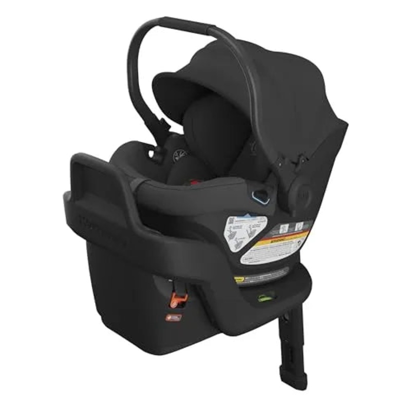 Aria Lightweight Infant Car Seat/Base with Load Leg – Charcoal/Black Leather