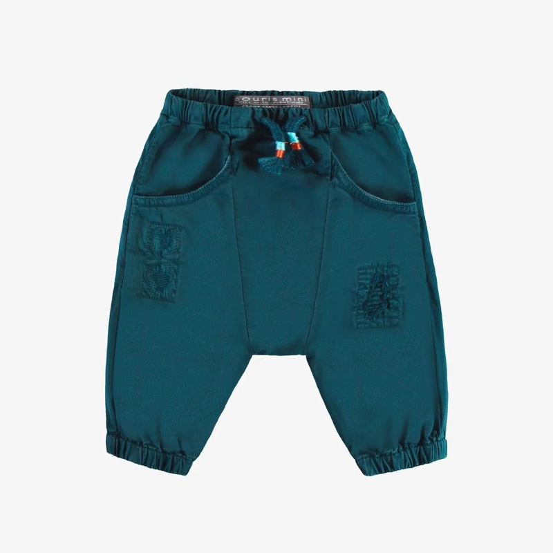 Souris Mini – Wide Fit Stretch Denim Twill Pants – Blue