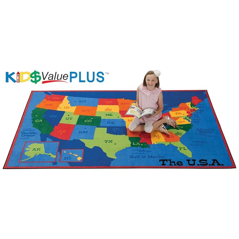 USA Map Value Rug PLUS (6′ x 9′)