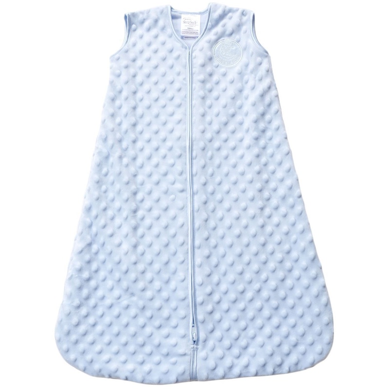 HALO SleepSack Wearable Blanket, Micro-Fleece, Blue Plush Dots, Large