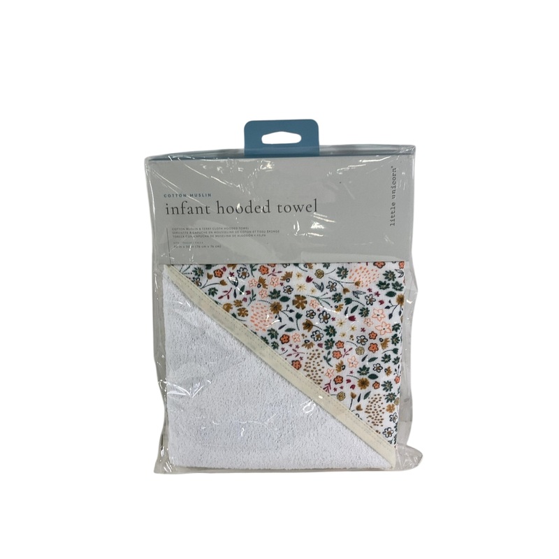 Little Unicorn Infant Hooded Towel, Pressed Petals