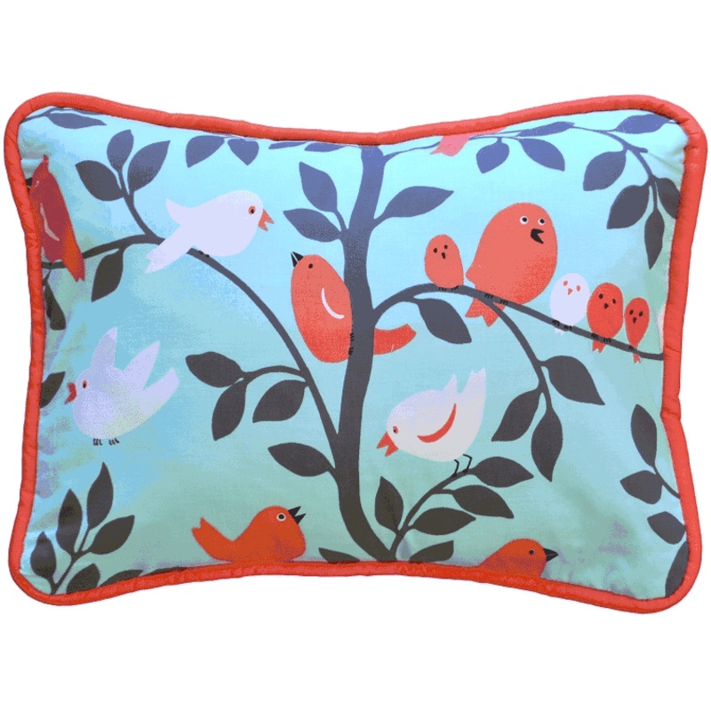 New Arrivals Feather Your Nest in Aqua Throw Pillow – 16 x 16