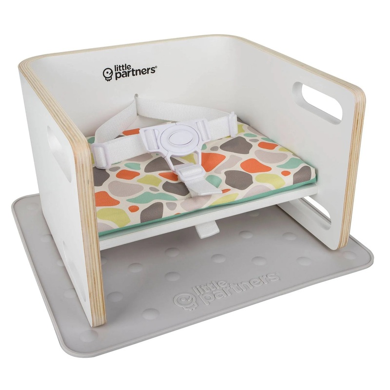 3-in-1 Learning Booster Seat – Pebbles on White