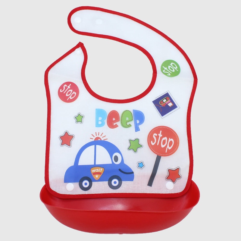 Beep Beep Bib With Silicone Pocket